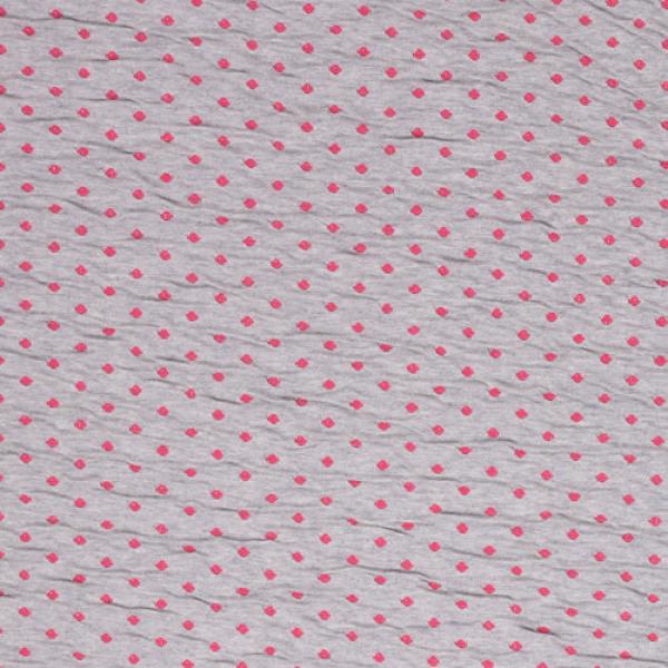 Baumwoll Jersey Crash-Knitteroptik in Pink/Hellgrau melliert